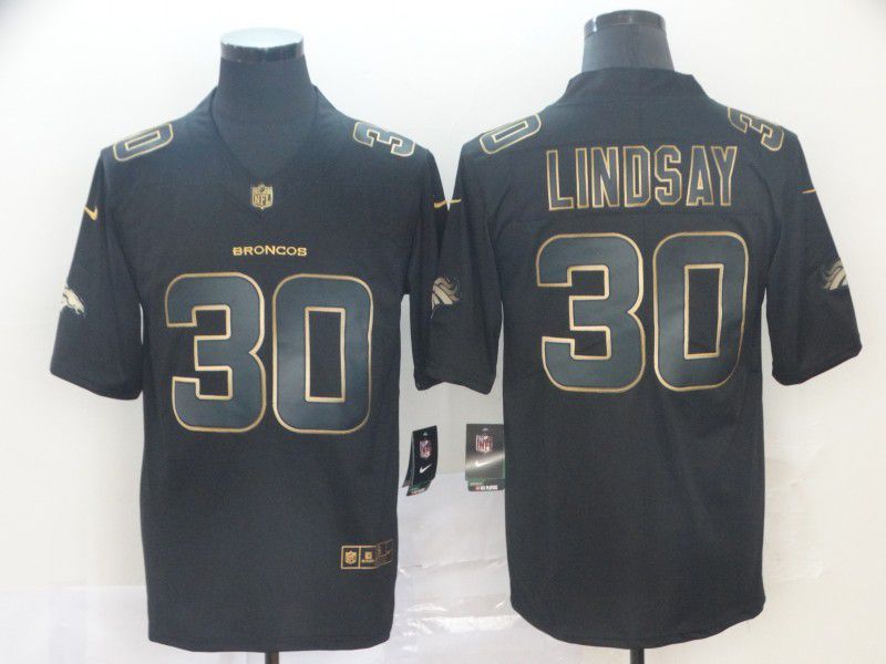 Men Denver Broncos #30 Lindsay Nike Vapor Limited Black Golden NFL Jerseys->dallas cowboys->NFL Jersey